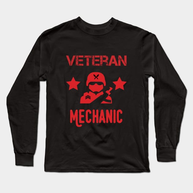 Veteran Mechanic Red Army Long Sleeve T-Shirt by The Hvac Gang